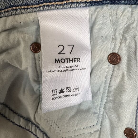 Mother Superior The Trasher 100% Cotton Button Fly Loose Fit Crop Jeans Size 27 - Picture 13 of 16